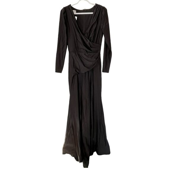 NWT CYNTHIA & SAHAR | YASMEEN STYLE CS102 LUXE STRETCH BLACK SATIN Gown S - Picture 5 of 12